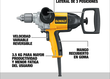DEWALT DW130V-B3, características: mango de pala trasero de 2 posiciones, mango lateral de 3 posiciones