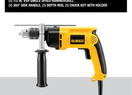 DEWALT DW511 con mango lateral de 360 grados, vara de profundidad y llave de mandril