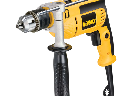 Taladro percutor DEWALT DWD024-B3 con mango lateral y llave de mandril