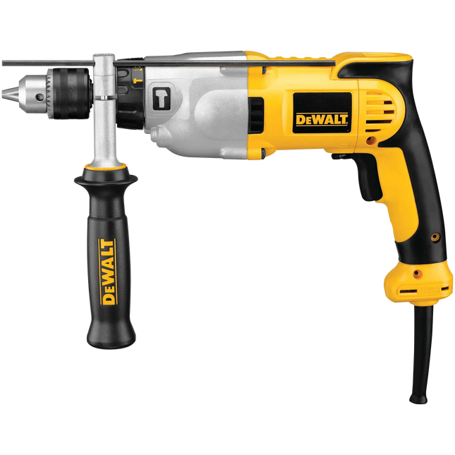 DEWALT DWD520 taladro percutor amarillo y negro con mango lateral