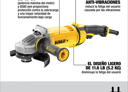 DEWALT esmeriladora DWE4557-B3 motor 2400W y mango antivibración