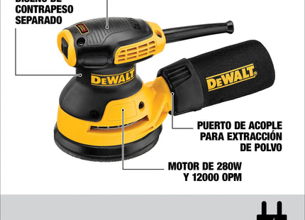DEWALT lijadora orbital DWE6421-B3 motor 280W y contrapeso separado