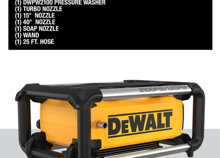DEWALT DWPW2100, accesorios incluidos: boquillas, manguera y varilla