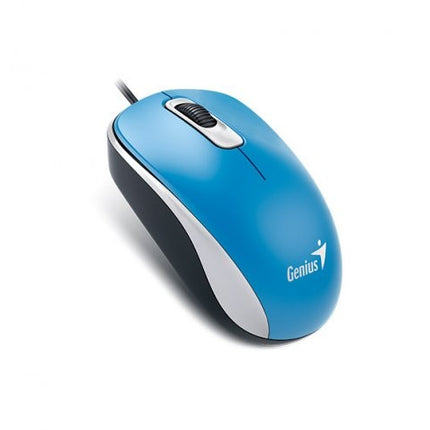 Mouse Genius RS2 DX-110 | Alámbrico USB | Sensor óptico 1000 DPI | Diseño ambidiestro | Color Celeste