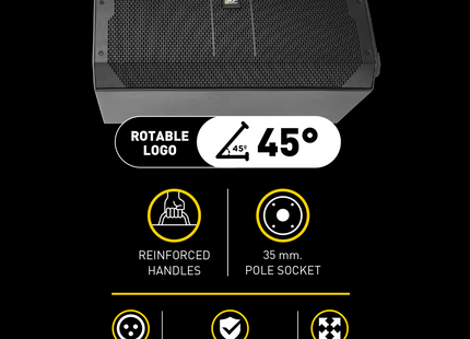 SKP DX15 parlante activo 15 pulgadas - detalle de manijas
