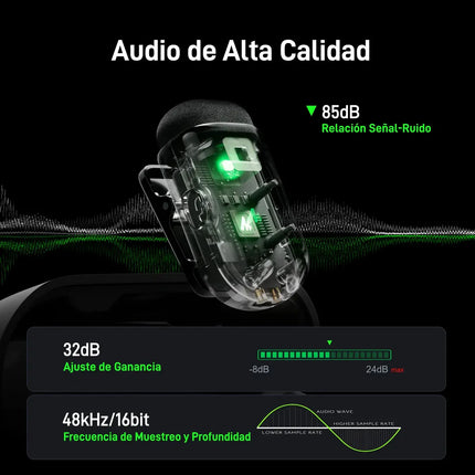 Micrófono Inalámbrico Maono WM622 PB2 | Receptor Lightning | Reducción de Ruido
