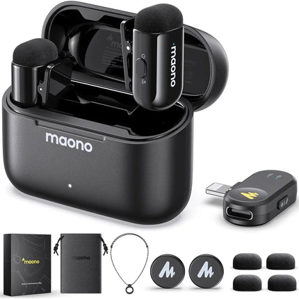 Micrófono Inalámbrico Maono WM622 PB2 | Receptor Lightning | Reducción de Ruido