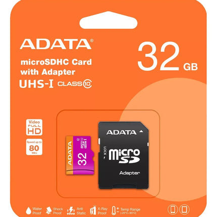 Memoria Micro SD ADATA | 32GB | Clase 10 | UHS-I | con adaptador SD