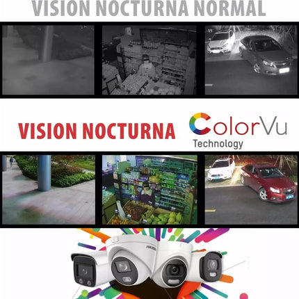 Cámara de Seguridad Hikvision DS-2CE70DF3T-MFS | 2MP | 2.8mm | 1920x1080 | ColorVu | Audio Integrado | Turret