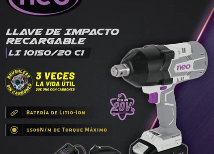 Neo Llave Impacto Recargable 3/4" 20V, LI 10150/20 C1