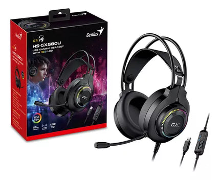 Headset Genius HS-GX580U | USB | 50mm | RGB | Micrófono ajustable