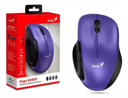 Mouse Genius Ergo 8200S | Inalámbrico | Con Receptor USB | 1600 DPI | Diseño Ergonómico | 6 Botones
