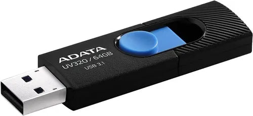 Memoria USB ADATA UV320 64GB | USB 3.1 Gen 1 | Negro/Azul | Lectura hasta 100MB/s