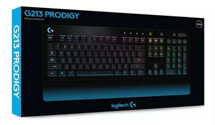 Vista lateral Teclado Gaming Logitech G213 mostrando perfil ergonómico y grosor