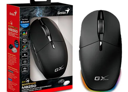 Mouse Gaming RGB Genius Scorpion M8250 | Inalámbrico Bluetooth + Receptor | 7200 DPI | 7 Botones | Iluminación RGB