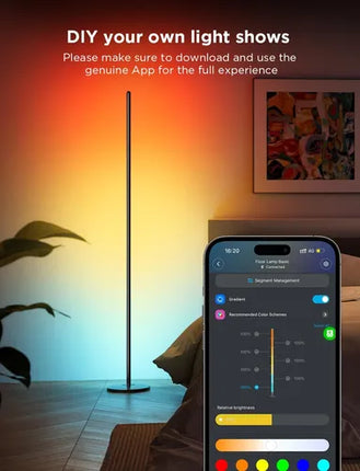 Lámpara de Piso Govee H6076113 | RGBICW | Wi-Fi + Bluetooth | Iluminación Personalizable | Control por App y Voz