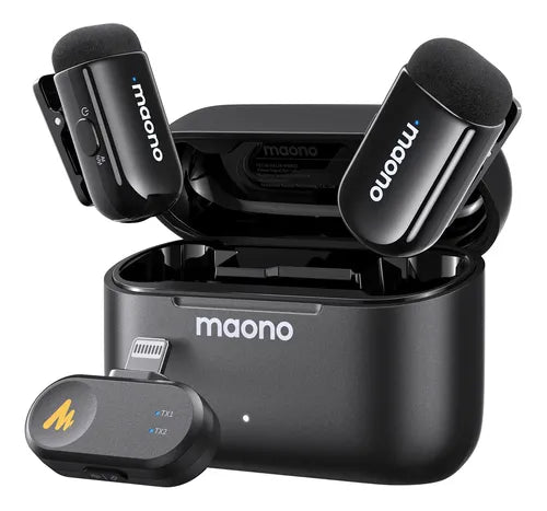 Micrófono Inalámbrico Maono WM622 PB2 | Receptor Lightning | Reducción de Ruido