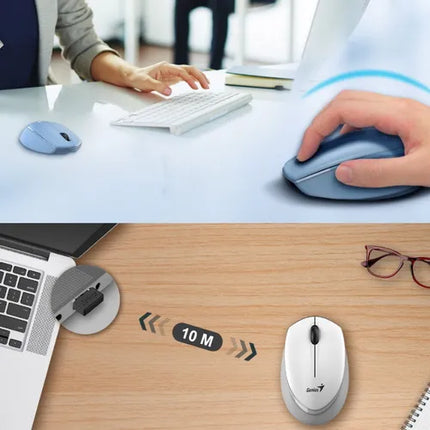 Mouse Genius RS2 NX-7009 | Inalámbrico | Receptor USB | 1200 DPI | Diseño Ambidiestro
