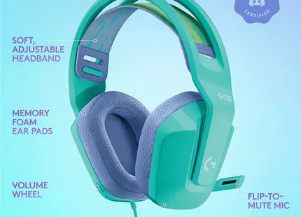 Headset Logitech Gaming G335 | Micrófono Flip-to-Mute | Sonido Estéreo