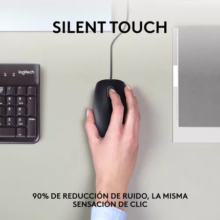 Mouse Logitech M110 Silent | Alámbrico | Clics Silenciosos | Diseño Ergonómico