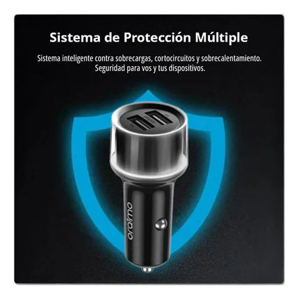 Cargador Oraimo Highway 15 | 15.5W | Con Cable 3 en 1 | USB-A | Carga Rápida