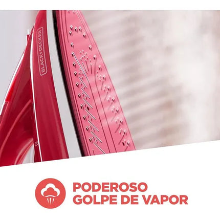 Plancha de Vapor Black+Decker IRBD302 | 1200 W | Suela TrueGlide Antiadherente | Golpe de Vapor | Auto‑clean