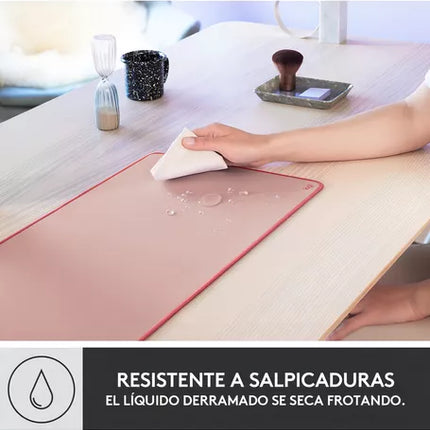 Mouse Pad para Escritorio Logitech Darker Rose | Alfombrilla para Mouse y Teclado | Resistente al Agua