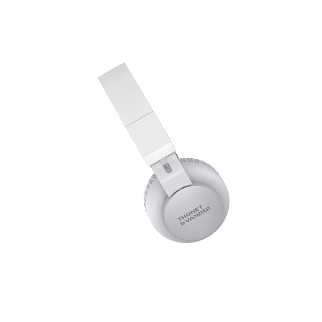 Headset Thonet & Vander Dauer blanco vista lateral mostrando almohadillas microperforadas
