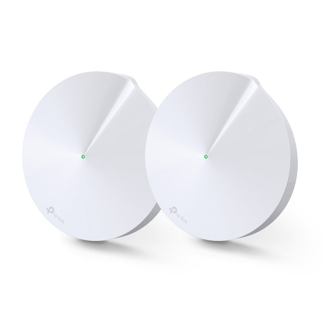 Unidad TP-Link Deco M5 vista frontal con indicador LED blanco