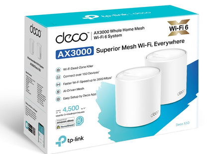 TP-Link Deco X50 sistema WiFi Mesh accesorios cables incluidos