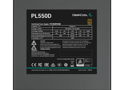 Fuente de Poder DeepCool PL550D-FC 550W 80 PLUS Bronze | No Modular | ATX