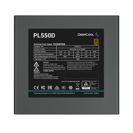 Fuente de Poder DeepCool PL550D-FC 550W 80 PLUS Bronze | No Modular | ATX
