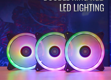 Abanico AeroCool Duo 12 Pro | 3 Ventiladores ARGB Pro | 120mm | Concentrador de Control RGB | Control Remoto