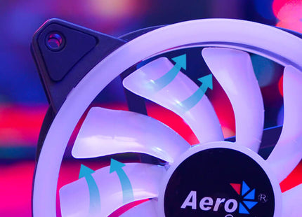 Abanico AeroCool Duo 12 Pro | 3 Ventiladores ARGB Pro | 120mm | Concentrador de Control RGB | Control Remoto
