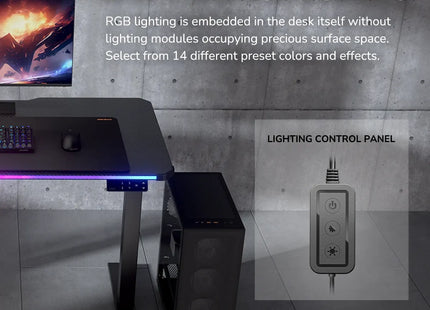 Cougar Escritorio Gaming Eléctrico RGB, E-Ares 120