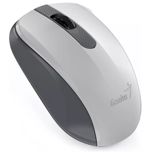 Vista lateral izquierda del mouse Genius NX-8008S mostrando diseño ergonómico ambidiestro