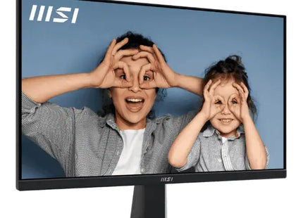 Monitor MSI PRO MP225 perfil lateral mostrando diseño plano LED y grosor del panel VA