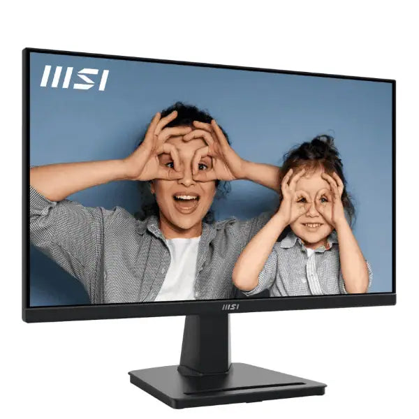 Monitor MSI PRO MP225 perfil lateral mostrando diseño plano LED y grosor del panel VA