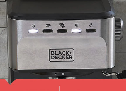 Cafetera Espresso Black + Decker EM0312-0SDLA | 20 Bar | Semiautomática