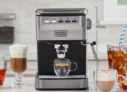 Cafetera Espresso Black + Decker EM0312-0SDLA | 20 Bar | Semiautomática