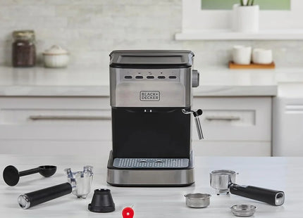Cafetera Espresso Black + Decker EM0312-0SDLA | 20 Bar | Semiautomática