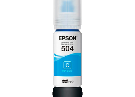 Botella Tinta Epson EcoTank 504 Cian, T504220