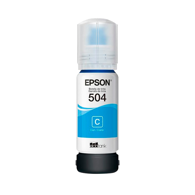 Botella Tinta Epson EcoTank 504 Cian, T504220