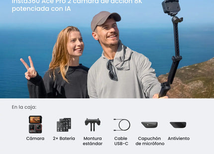 Insta360 Cámara de Acción Hasta 8K con 2 Baterías, Ace Pro 2
