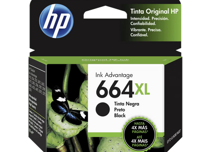 Cartucho Tinta HP 664XL Negro, F6V31AL