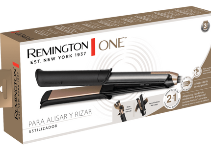 Plancha Alisadora y Rizadora Remington ONE™ S33A-110F | 2 en 1 FlexiCovers™ | Placas y Barril Cerámica con Turmalina | 5 Temperaturas Ajustables | Apagado Automático