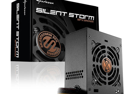 Fuente de Poder Sharkoon SFX Bronze 450W | Certificación 80 PLUS Bronze | Formato SFX | Ventilador 80mm | Cableado Fijo