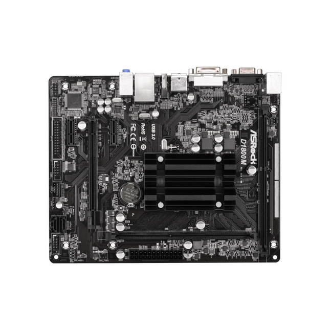 Tarjeta Madre ASRock D1800M | Procesador Dual Core J1800 | DDR3 | Micro ATX