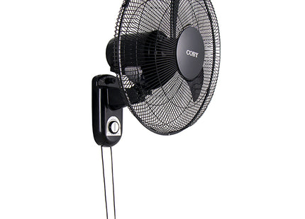 COBY Ventilador de Pared 16 pulgadas negro FY3322-2216WF-BK vista frontal