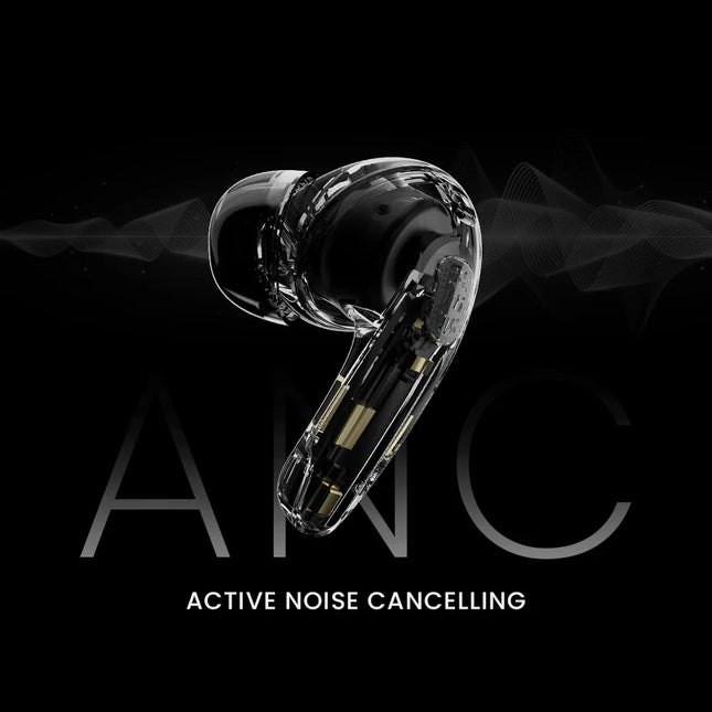 Estuche cargador HiFuture FlyBuds4 abierto con audífonos en compartimentos